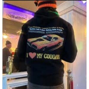 NWT Ford Mustang Cougar Eliminator Graphic Black Hoodie Size S Road Trip